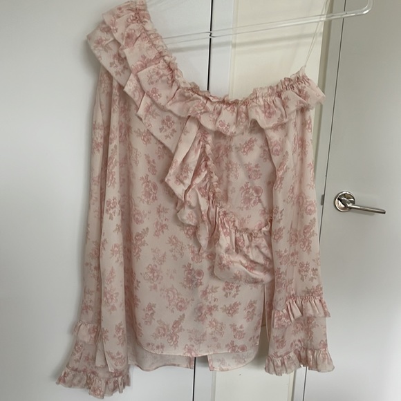 Magda Butrym silk floral one shoulder ruffle top - Picture 6 of 6